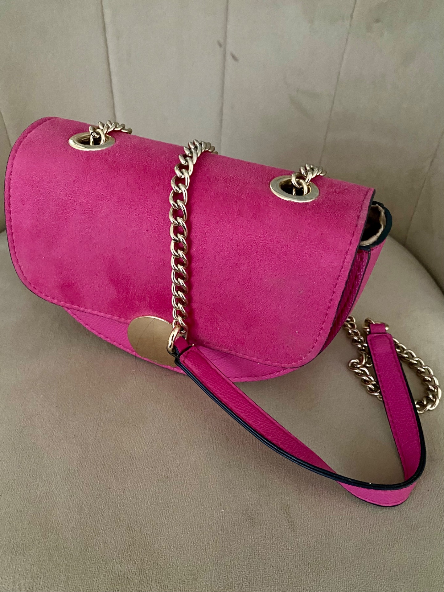 Mini borsa a tracolla o spalla fucsia