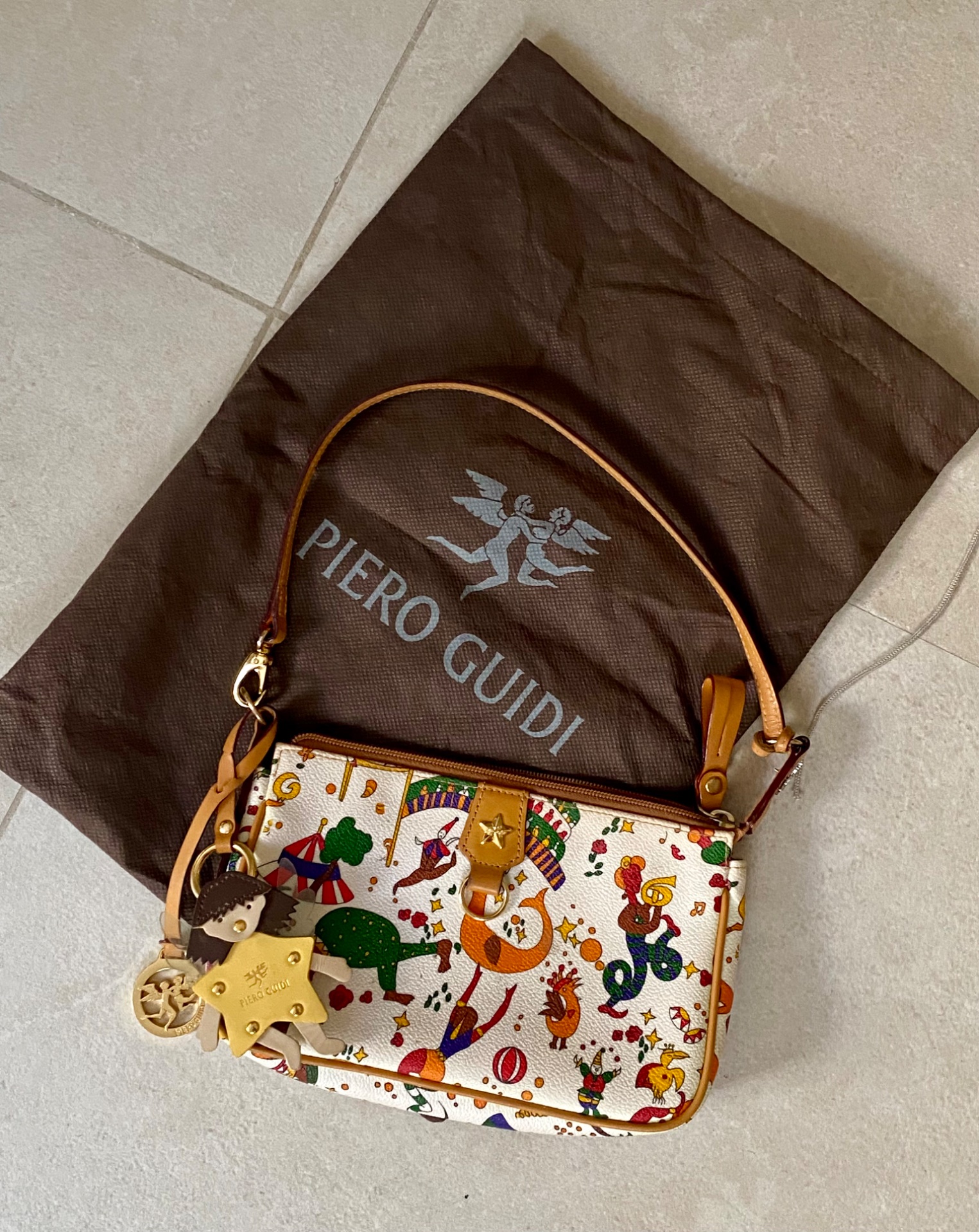 Borsa tracolla Piero Guidi bianca