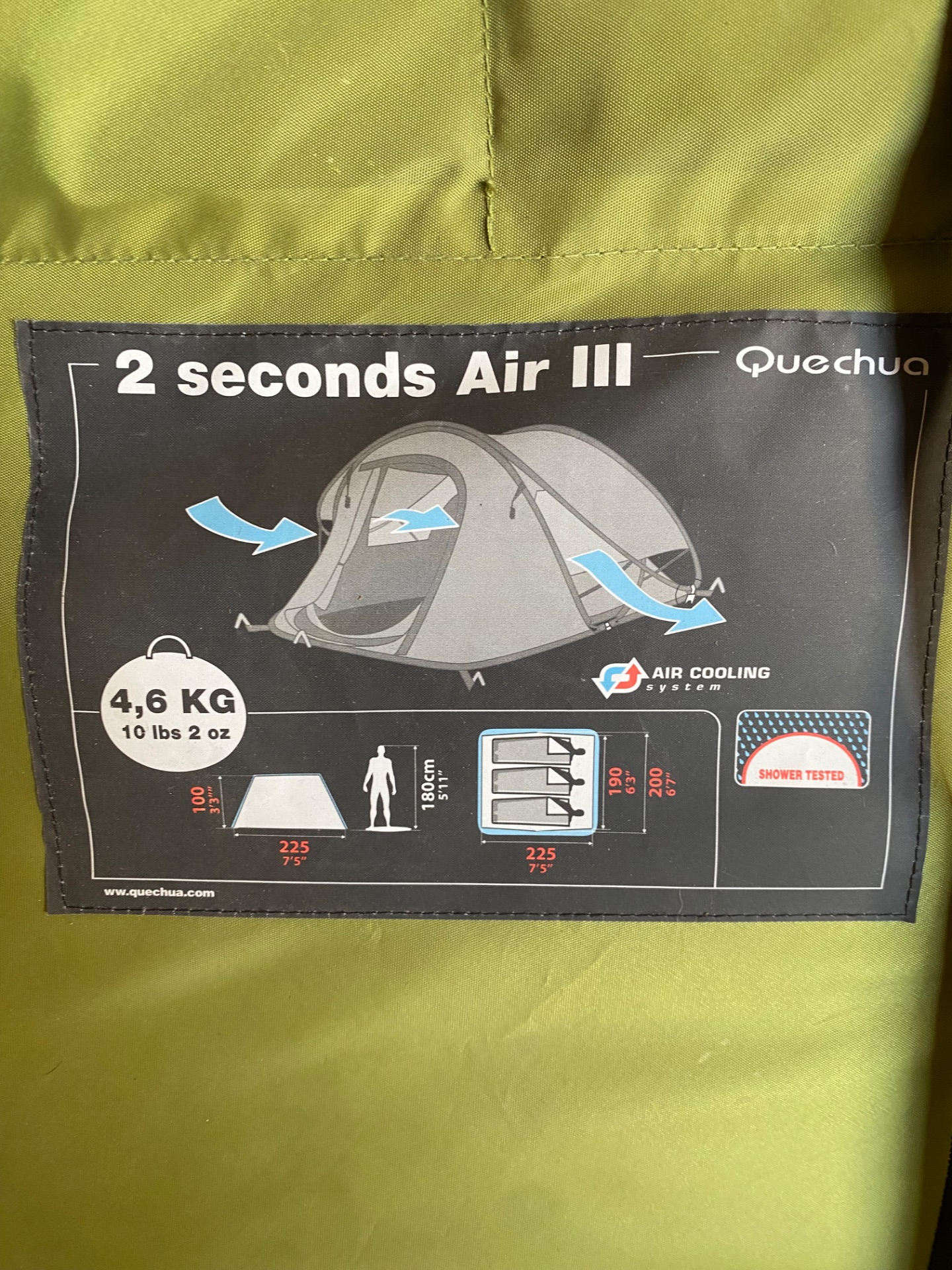 Tenda air superslim 2 persone