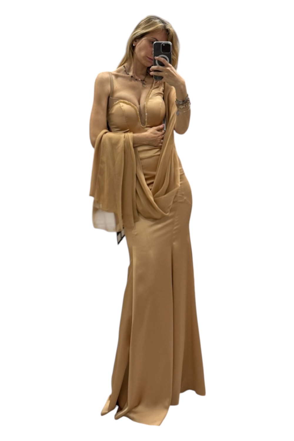 Elegante abito da cerimonia color ORO